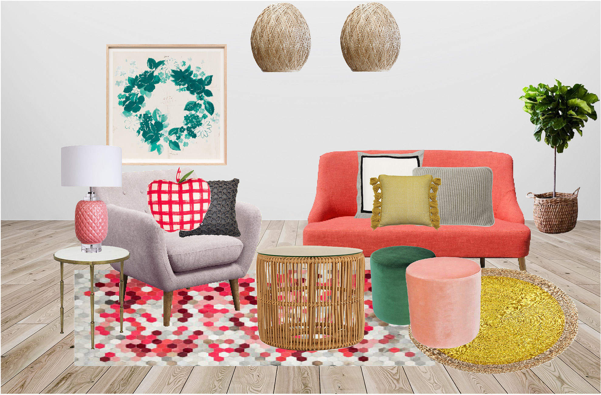 fruit-forward living room ideas