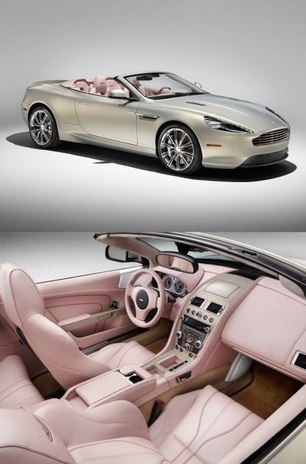 Aston Martin in cashmere and champagne pink