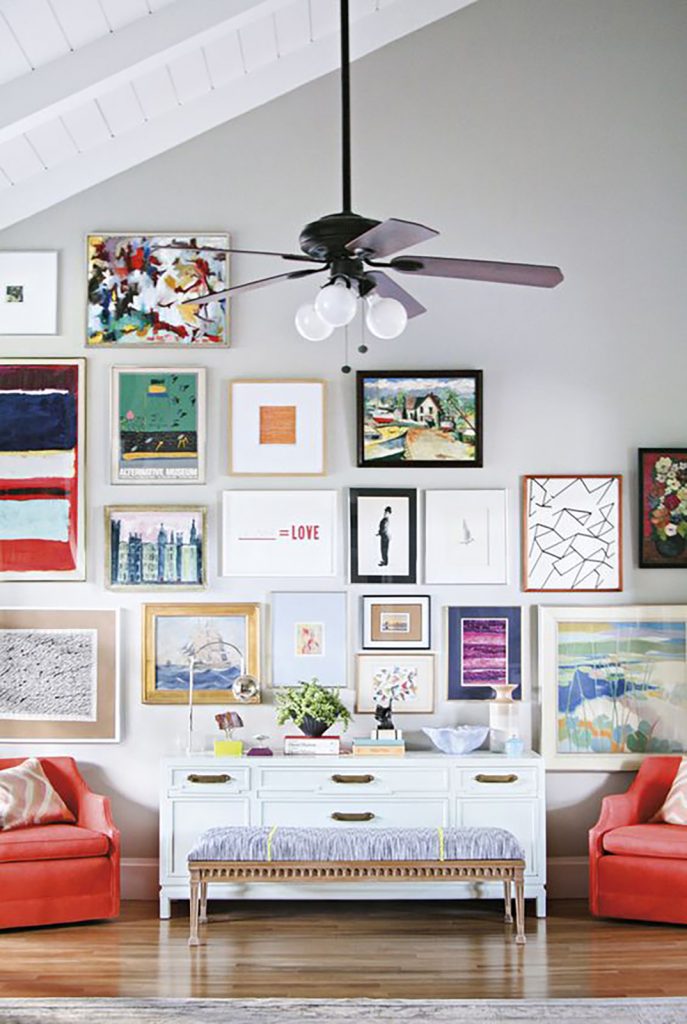 living room gallery wall