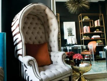 Modern living room ideas - cream zebra dome chair