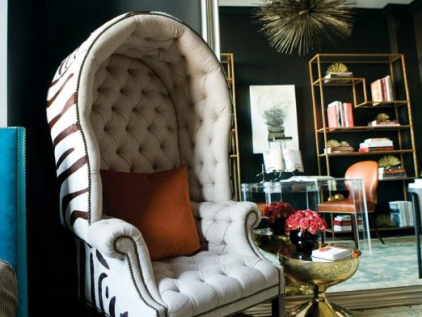 Modern living room ideas - cream zebra dome chair