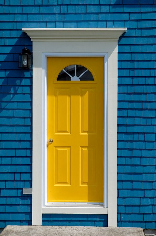 Home interior styles - yellow front door