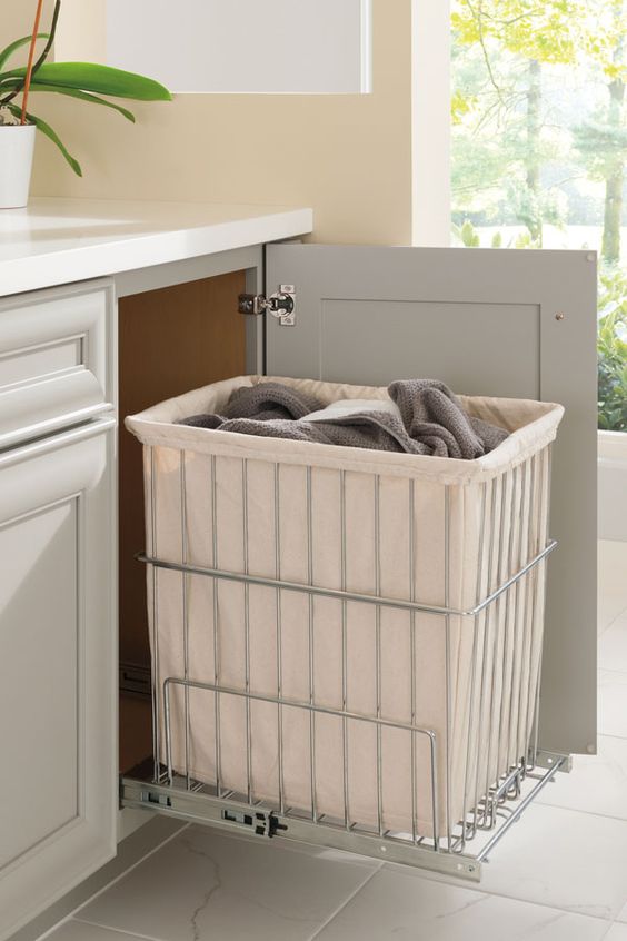 Small bathroom ideas - disguised laundry basket