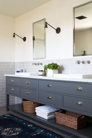 home renovation ideas grey bathroom cupboards