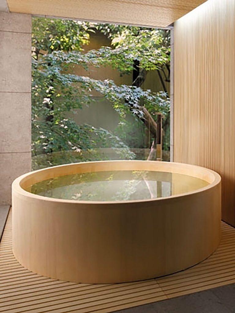 japandi bath outdoors