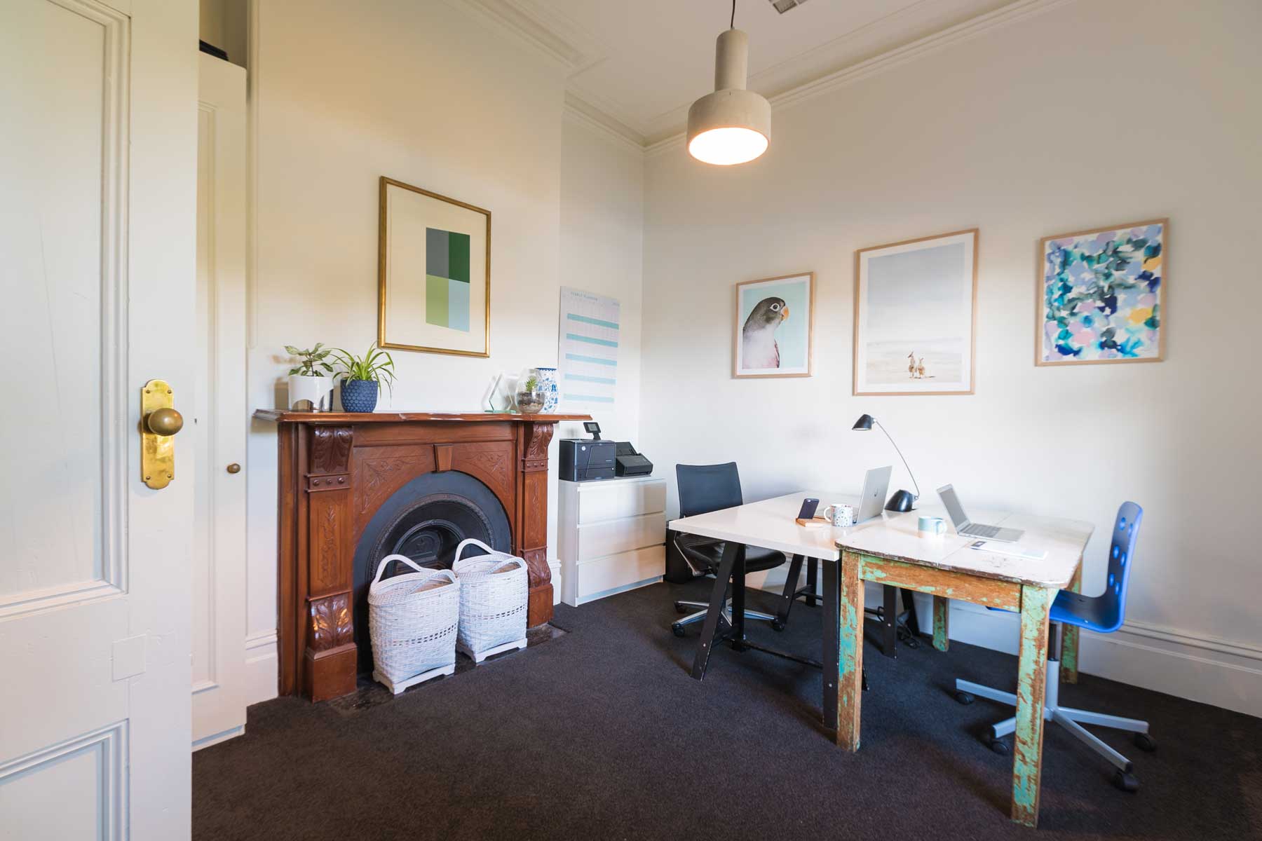 Lauras scandi home office - after - office view