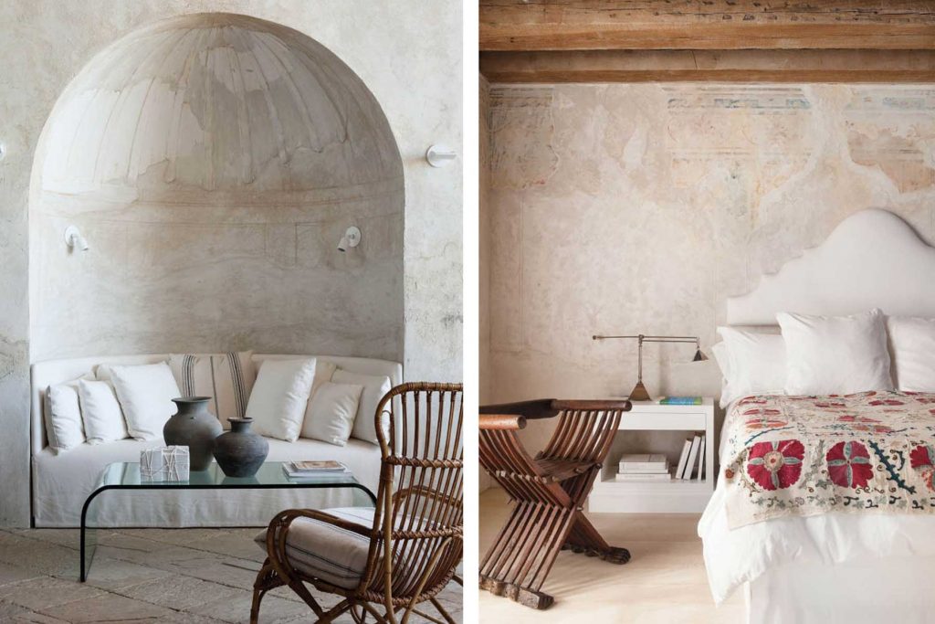 Mediterranean interior design plaster walls