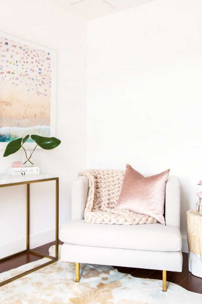 inner health armchair pink velvet cushion