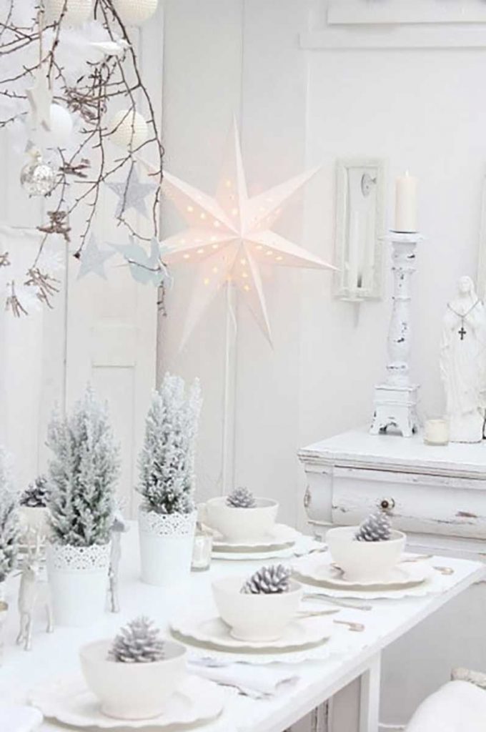 Scandinavian interior design white Christmas