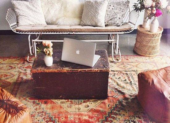 modern boho interior design living room