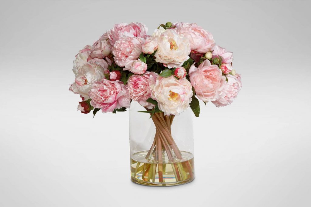 pink peonies in vase