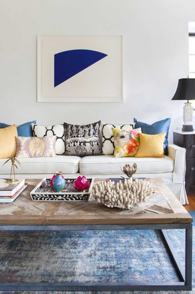 practical luxe design blue living room