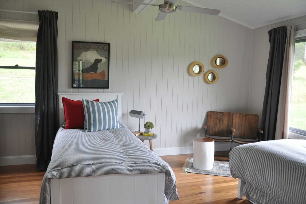 single bed in naturally lit room