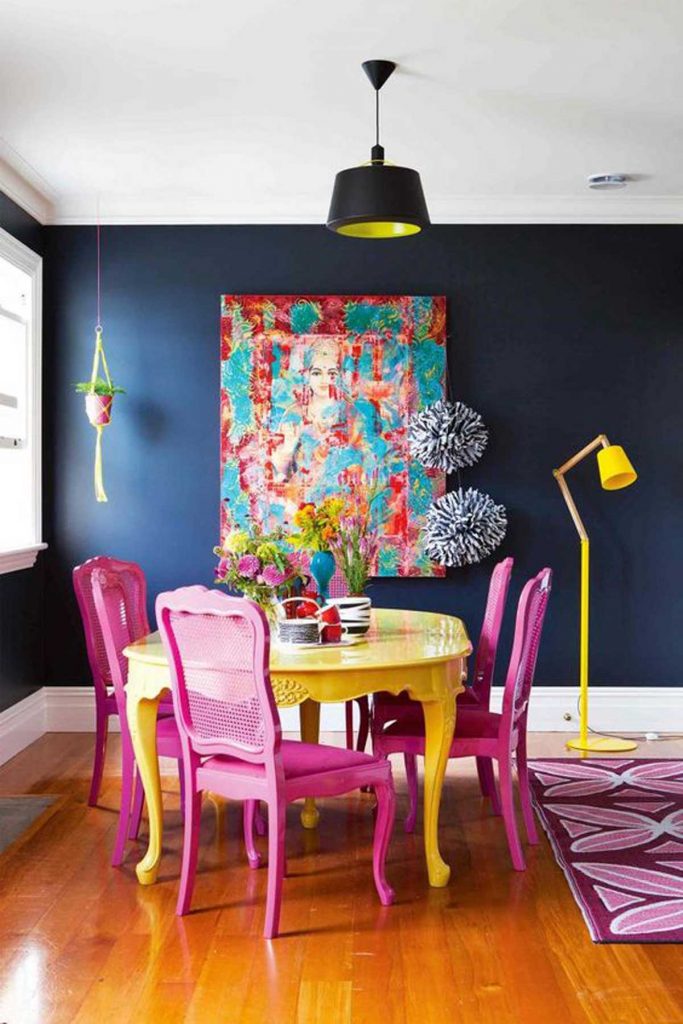 modern eclectic dining room