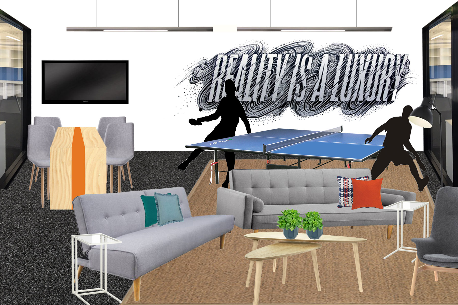 hit 100 office modern mood board